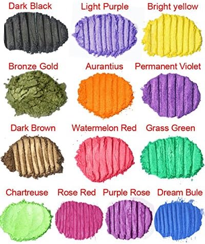130g Cosmetic Grade Natural Mica Powder Pigment Soap Candle Colorant Dye (13 Colors 10g each)