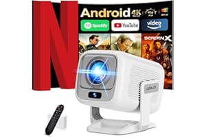 COOLID Proiettore Portatile 1080P HD, Mini Proiettore WiFi 6 Bluetooth 5.4 Videoproiettore Focus Elettronico Auto Keystone App Integrata, Chiavetta TV/USB/Laptop/iOS/Android TV