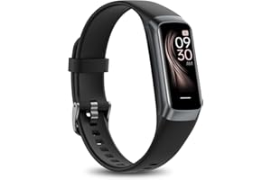 Amethstur Fitness Tracker for Men Women 24/7 Heart Rate, Step Counter,IP68 Waterproof Activity Tracker with 25 Sport Modes with 1.1" AMOLED Touch Color Screen with Android and iOS Phones (Dark Black)