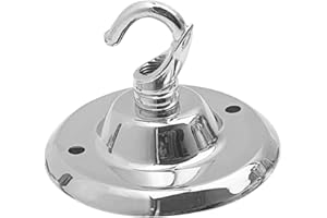 LEDSone Vintage Ceiling Rose Hook Plate Metal Chrome 75mm Chandelier Light Fitting with Pre-Drilled Holes for Mounting Chandliers Pendant Lights Wall Lamps Hanging Lights Planters Decorations