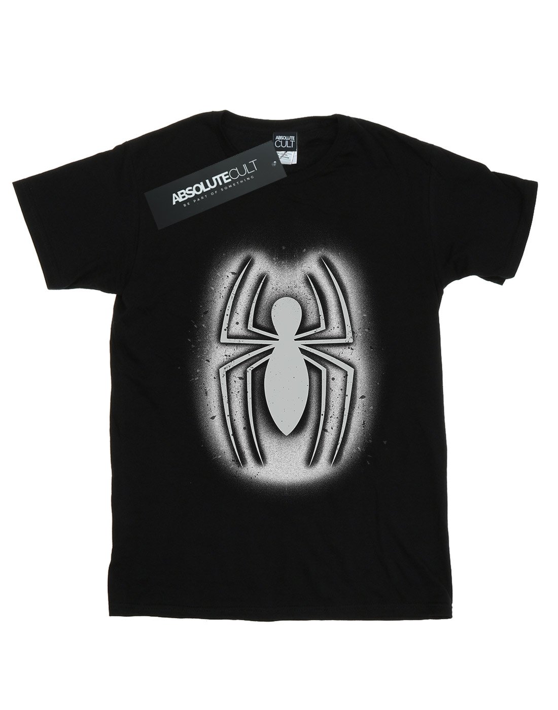 Marvel-Damen-Spider-Man-Graffiti-Logo-Boyfriend-Fit-T-Shirt-Schwarz-X-Large