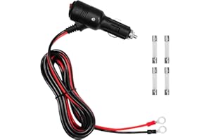 BQWEUN Presa Accendisigari Auto, 12 V-24 V Accendisigari, con Interruttore e Fusibile, 2m Presa Accendisigari Ricambi Auto, Accendisigari a O Anello Terminale Cavo di Cablaggio, per Auto, SUVs, Camion