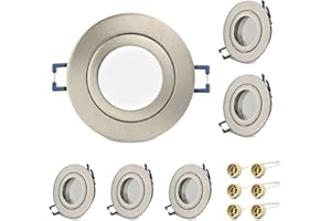KYOTECH lot de 6 cadres spots gu10 IP44 spot gu10 etanche,livré avec douilles GU10,pour salle de bain salle d'eau douche extérieur,Cadre de Montage encastré Pour lampes halogènes MR16 led module
