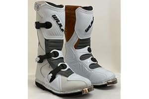 WULF STRATOS GLOVES Wulfsport Cub LA Junior Kids Motocross Motorbike Boots - White/Grey EU29