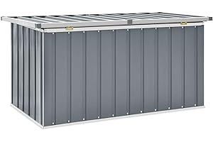 Tidyard Caja de Almacenamiento de Jardín Arcón de Almacenamiento para Exterior Baules Almacenaje Exterior Gris 129x67x65 cm