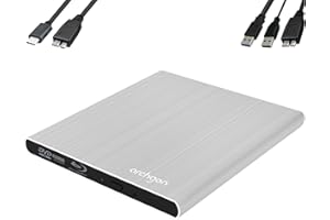 Archgon Style BD Esterno Masterizzatore/Lettore Blu-ray BDXL Burner per PC USB 3.0 USB-C, M-Disc, Cassetto per il caricamento del disco, Alluminio Argento