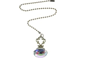 NUSITOU Teardrop Crystal Pull Chain for Ceiling Fan Light Bathroom Pull Cord Extension Elegant Chandelier Chain Electrical Light Pull Cord Connector Pack Decorative Bulb Chain Ornaments