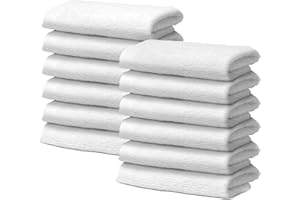 GIOVANNI DOLCINOTTI MADE IN ITALY Giovanni Dolcinotti | Set di 12 Asciugamani viso in 100% cotone - 30x30 cm - Extra assorbenti e ad asciugatura rapida - Per Bagno, Spa e Palestra - Bianco - Modello Orlando