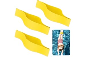 THEAQUE Lot de 3 sangles de cheville en caoutchouc jaune pour la natation - Bande de natation pour les jambes - Équipement d'entraînement de résistance à la natation