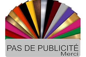 GRAVURE CONCEPT Plaque PAS DE PUBLICITÉ MERCI Adhésive PVC Pour Boîte Aux Lettres - Plaque Stop Pub - 8 cm x 2 cm - 21 Couleurs Disponibles (Gris Mat)