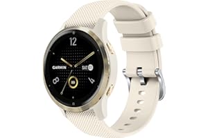 WANME Strap Compatible with Garmin Venu 2S/Venu 3S/Forerunner 265S/255S/255S Music/Vivoactive 4S/Vivomove 3S, 18mm Soft Silicone Replacement for Garmin Venu 2S/3S (Starlight)