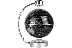 zjchao La Lévitation magnétique Carte du Monde Flottant, 8" Globe en Rotation Planète Terre Globe avec LED 24 Stand - Géographie Jouet éducatif Cadeaux Enfants (Nior)