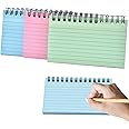 3 Pack Index Cards, 150 Sheets Flash Cards Lined Revision Cards Easy Flip Record Cards Cue Cards for Office Meeting, School Learning, Memory, Sticky Note (Blue, Green and Pink)…