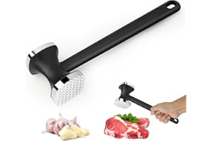 LDERFIV Batticarne, Doppio Lato Pesante Batticarne Pesante Martello, Martello da Bistecca in Alluminio, Mallet Batticarne con Manico Antiscivolo per Cotoletta, Bistecca, Manzo, Pollo, bistecche