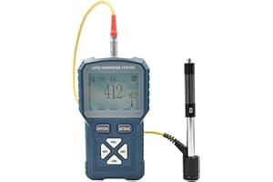 SRLIYA Metallhärteprüfer Metallhärtemessgerät Hochpräzises Digitales Tragbares Härtemessgerät für die Prüfung von Stahl, Kupfer, Messing, Gusseisen und Aluminium (EU-Stecker)