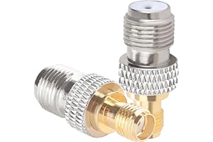 KUOQIY 2 Sztuk Złącza F-Type Żeńskie do SMA Żeńskie, Adapter F-Type do SMA, do Anteny FM Radio WiFi TV