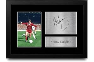 HWC Trading FR Kenny Dalglish Gift Signed FRAMED A4 Printed Autograph Liverpool Gifts Photo Display