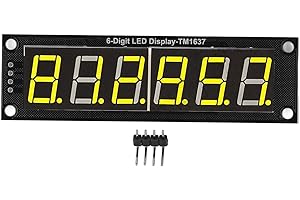 TICFOX Digitales Anzeigemodul, Display Digital Tube LED Segmentanzeigemodul, Digitales Anzeigemodul 0.56in 6 Ziffern 7 Segment TM1637 Displayröhre mit gelbem Licht für LED Digitalanzeige