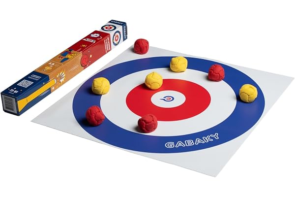 GABAKY Jeu de Pétanque Originale, Mix de Palet et Curling, Cible avec 8 Boules Molles, Tout Terrain Intérieur Extérieur Indoor Outdoor (Édition Classique)