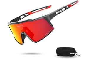 KAPVOE Lunette de Cyclisme Polarisées Homme Femme 1 lentille ou 4 lentilles interchangeables Tr90 Cyclisme Lunette VTT