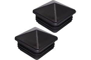 SKIR'CO Tappi Quadrati in Plastica 60 x 60 mm per Tubi e Pali di Recinzione, Inserti per Tubi Quadrati, Colore Nero RAL 9005, 2 Pezzi