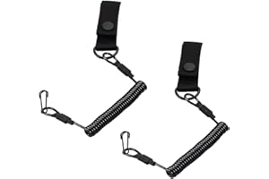 INNAL 2 Pezzi Portachiavi Elastico in Paracord Cordino Molla Cordino di Sicurezza Cordino Regolabile,Riutilizzabile Adatto per Arrampicata,Campeggio, Attrezzi per Attrezzature(Nero)