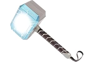 FYHCY Thor's Hammer with LED Light-Up and Sound The Thunders Hammer Halloween Cosplay Props Thor Hammer PVC Made 18cm Weapon Inspired by the Marvel Super Hero for Children Aged 5 and up