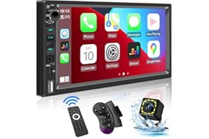 ESLYYDS Autoradio 2 Din Compatibile con Apple CarPlay, Android Auto e Assistente Vocale,Schermo HD da 7 Pollici con Bluetooth 5.1/Backup Camera(Free)/USB/Charge Port/SWC/AV In/Mirror Link/AMFM RDS Car Radio