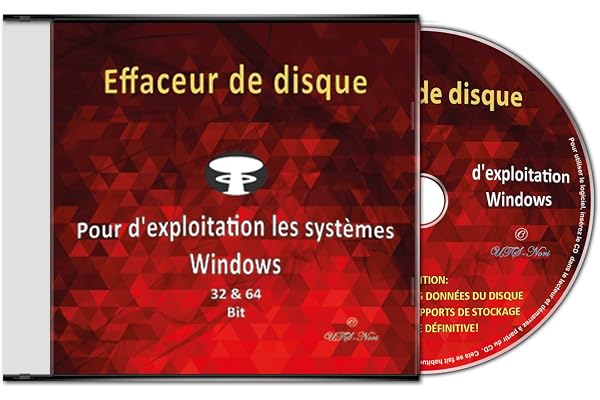 Effaceur & formateur de disque dur pour les systèmes d'exploitation Windows 10 / 8 / 7 / Vista / XP (32 & 64 Bit), destructeur de données, suppression sécurisée de données " Tous supports de stockage"