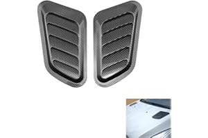 WeFoonLo Decorativo Car Flow Aspirazione Copertura Universale Hood Scoop Body Kit, 2 Pack Auto e Camion Vent Accessori ABS Esterno Adesivo Lucido (Fibra di carbonio)