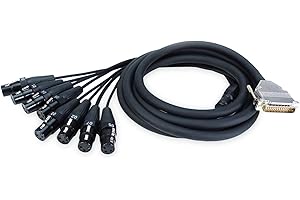 keepdrum sna55-8 Snake Sub-D DB-25 - Cable multinúcleo a 8 conectores XLR hembra (3 m)
