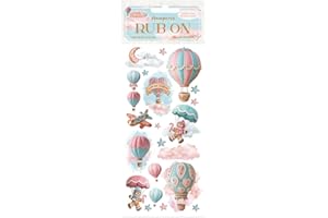 Stamperia - Rub-on for Scrapbooks, Albums, Cards, Bullet Journals and More, Easily Transfer Images onto Paper and Other Surfaces, Perfect for Crafts and Gifting (Candy Christmas, Air Balloons)