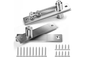 Fenghome Charnière pivotante, charnière de porte cachée en acier inoxydable pour porte secrète en bois, rotation à 360 degrés, charnières de porte invisibles et robustes pour porte cachée,