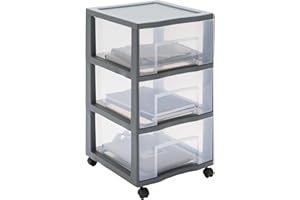 Sundis TAG TOWER duża komoda na kółkach - 3 szuflady XL z uchwytami na etykiety