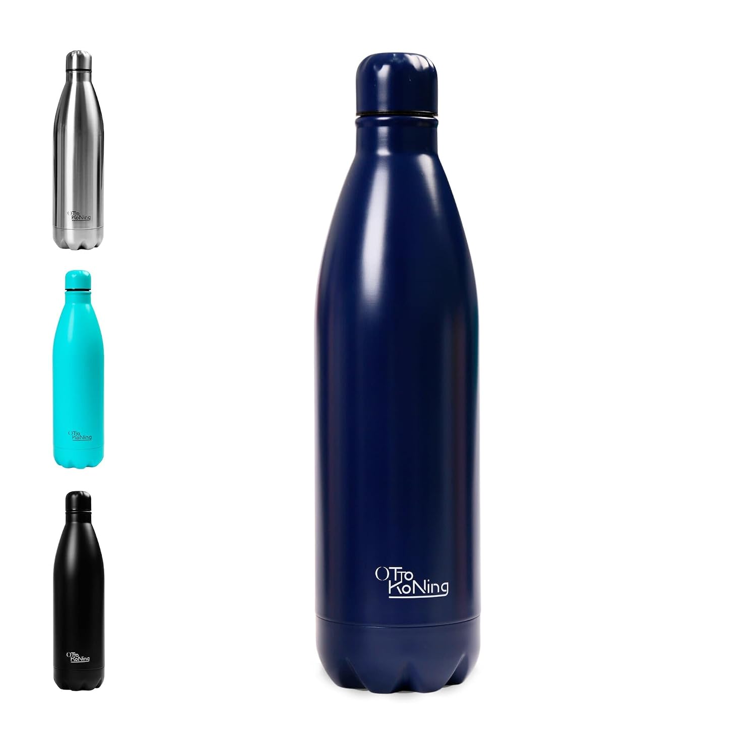 Borraccia Termica 1 Litro Otto Koning, Bottiglia Termica 1L in Acciaio Inox 18/8, Doppia Parete Sottovuoto, Freddo 24h Caldo 12h, Senza BPA e Ftalati, a Prova di Perdite, Senza Sapore Metallico