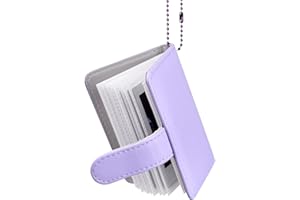 HIYQIN Álbum de Fotos Compatible Con Fuji Instax Mini Instant Film - Instax Mini 12 70 7s 8 8+ 9 11 25 50s 90, Álbum Portátil Con Llavero, Color Morado