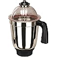 SilentPowerSunmeet Pro Stainless Steel Mixer Liquid Jar|Standard Mixer Jar|Kitchen Tools|Mixer Grinder Liquid jar with lid 1000 ML (Steel Black)