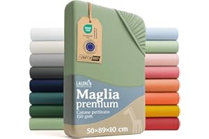 Laleni premium lenzuola culla 50x89 cm con angoli | lenzuola carrozzina neonato certificate OEKO-TEX | lenzuola con angoli 100% cotone | lenzuola lettino neonato | lenzuola per carrozzina | in verde