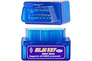PERGOODS OBD2 Auto Diagnostica, Mini ELM327 Interfaccia Bluetooth, Strumenti diagnostici per motore OBD-II, Mini OBD ELM327 per Android, Windows, Linux, Coppia, No iOS