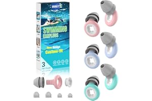 ANANJY Tapones para los Oídos para Natación - 3 Pares de Tapones de Silicona Suave Reutilizables para Nadar, Perfectos para el Surf, el Buceo, la Piscina, la Ducha y Otros Deportes Acuáticos