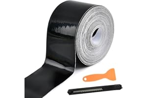 BUYGOO Gloss Black Vinyl Wrap Tape Black 3PCS Kit, 15mx5cm Gloss Blacks Vinyl Wrap Air-Release Adhesive Vinyl Wrap for Cars Anti-Scratch Auto Door Sill Protector Car Sill Protectors Strips for Most Cars