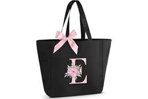 Vavabox A-Z Tote Bag Monogrammierte Tragetasche - Wasserdichte,Geschenke Für Frauen,Braut Und Brautjungfern