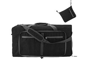 Grand Sac de Sport de Voyage 85L Femme Homme Sac de Sport Pliable Gris Sacs de Natation avec Compartiment a Chaussures et Poche Humide pour la Salle de Sport de Voyage,85L,Black