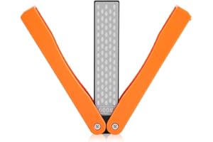 ZERODIS Ostrzałka do noży 400/600, składana dwustronna diamentowa ostrzałka do kamienia do użytku na zewnątrz Camping Garden Kitchen (żółta)