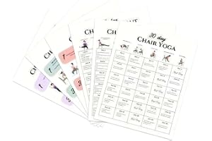 Stol yoga 30-dagars 6 delar fitnesskort | Yogapositioner affisch för vuxna resor morgon arbete familj vänner bodybuilding sport idrottare viktträning