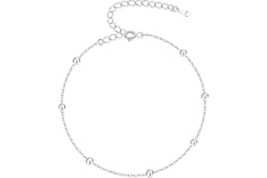 Morfetto Bracelets de Cheville en argent pour Femmes Bracelet de Cheville en Argent Sterling 925 Bracelets de cheville Perlés Infinity Evil Eye Bijoux de Pied de Plage d'été