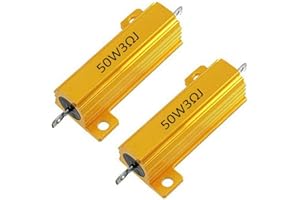ZESLIV 2 pezzi Alluminio Caso Resistore 50W 3 Ohm 5% resistore a vite per rubinetto resistori di carico a filo avvolto tono oro