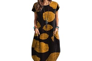 ZANZEA Women Summer Dresses Cotton Linen Dress Plus Size Short Sleeve Baggy Printed Casual Midi Dresses with Pockets
