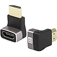 TERRIFI 2 Pack HDMI 2.1 Down 90 Degree Male to Female Adapter, 8K 270 Degree Angle HDMI, Support 8K@60Hz/4K@120Hz HDR, Suitable for HDTV Switch Laptop PS4 PS5 Xbox TV Projector