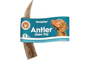 AmeizPet Cane Masticatore Di Corna, Corna Di Cervo, Osso Per Cani Di Piccola E Grande Taglia, Giocattoli Per Cani Di Lunga Durata, Osso Di Cervo - Taglia S Corna Di Cervo 1 Pezzo